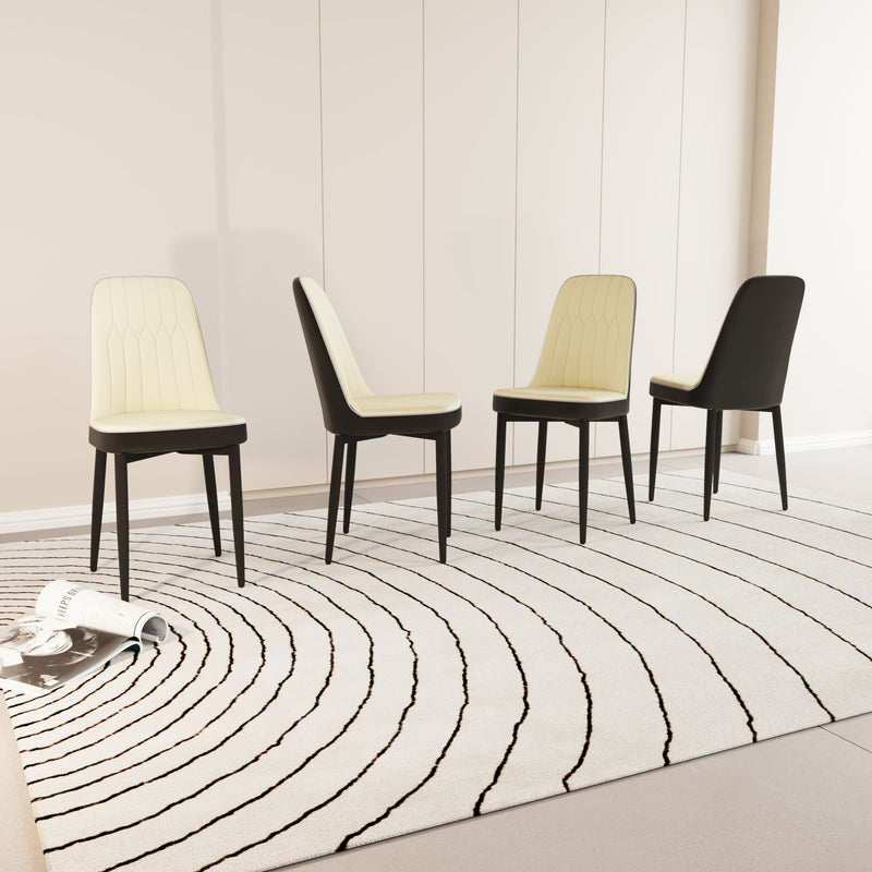 Modern Dining Chair With Cushions And Metal Legs by Unique Piece Furniture