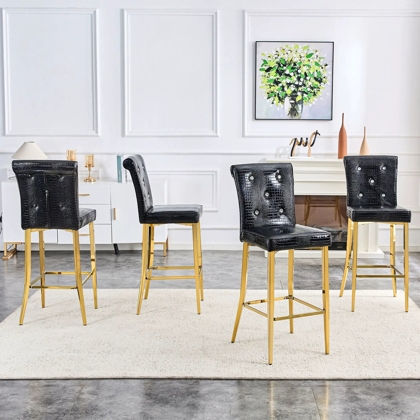 Bar Chairs With Crystal Clasp Design (Set of 2) by HouseOfZazla