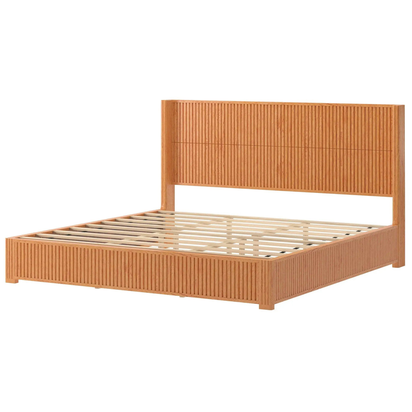 Platform Bed Frame With Headboard, Floor Standing Design by HouseOfZazla