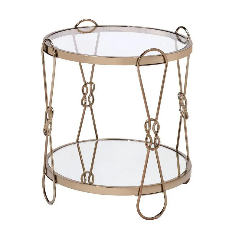 Zekera - End Table - Mirrored & Champagne by Unique Piece Furniture