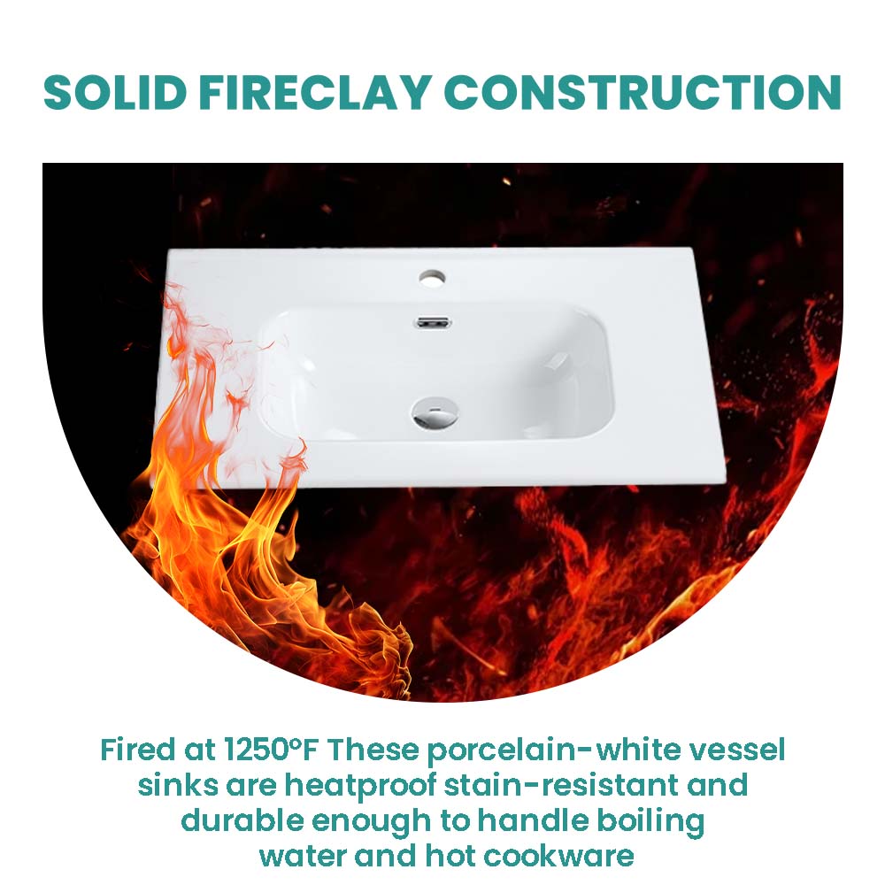 Glossy White Ceramic Integrated Basin by HouseOfZazla