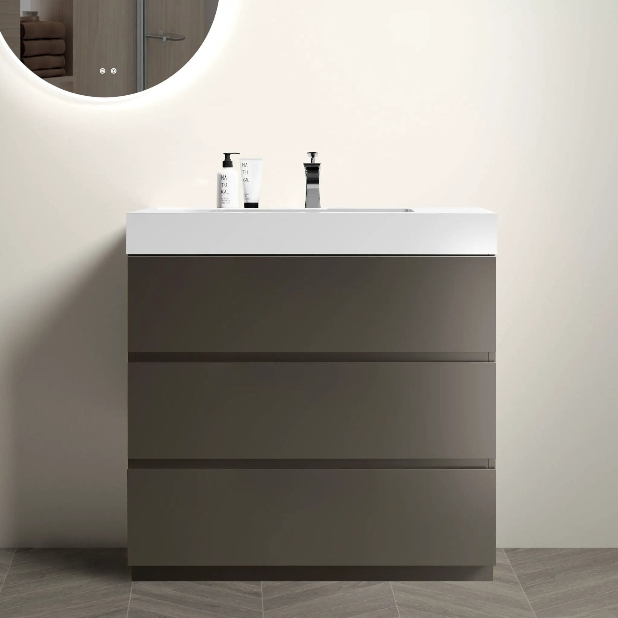 Alice - Bathroom Vanity With Sink, Large Storage Freestanding Bathroom Vanity For Modern Bathroom, One-Piece Sink Basin Without Drain And Faucet by Unique Piece Furniture