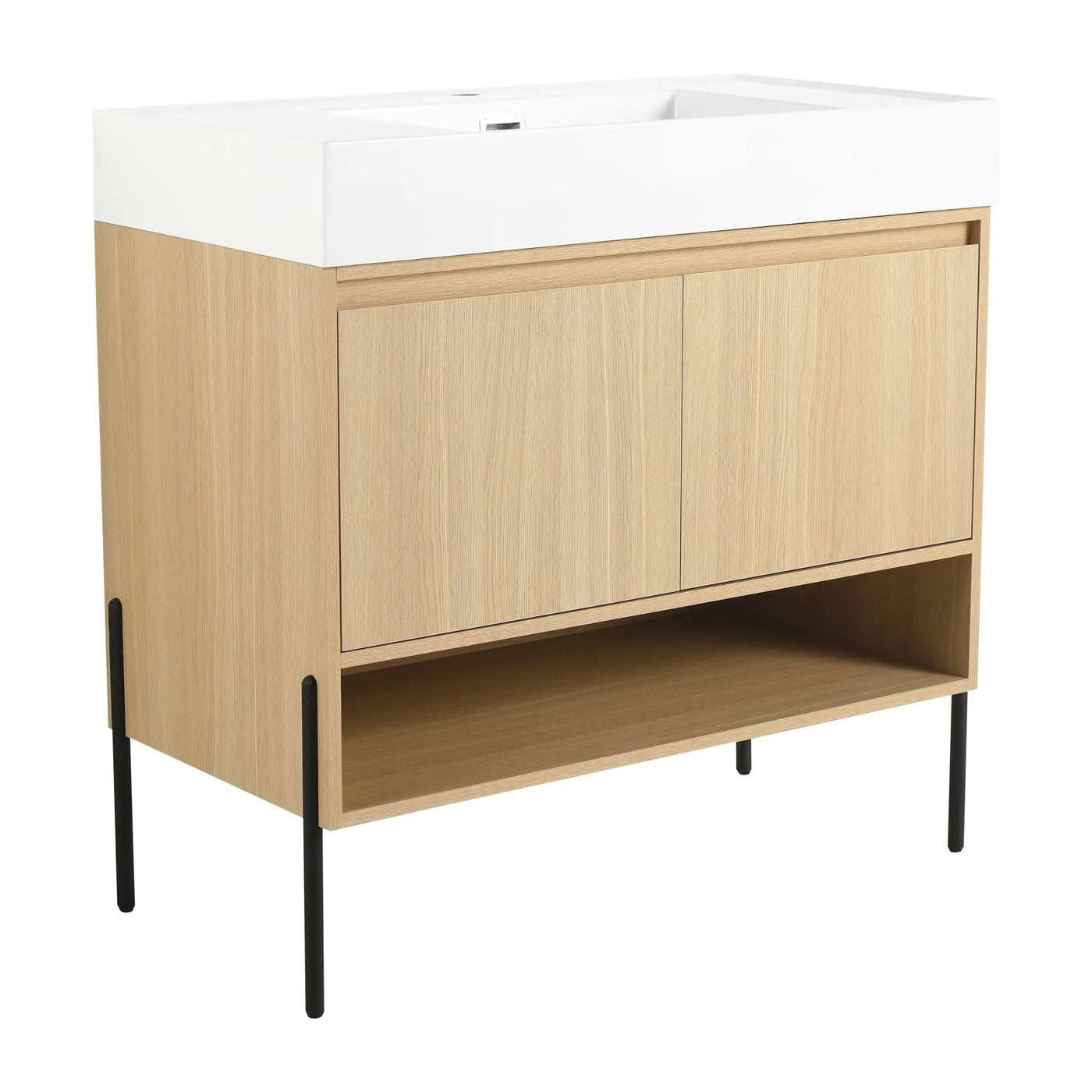 Modern Bathroom Vanity Combo With Single Resin Sink And Storage Cabinet by HouseOfZazla
