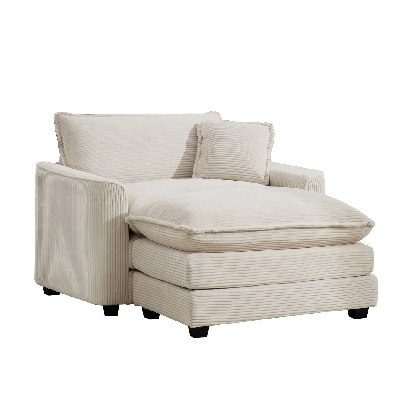 Classic Modern Comfortable Single Chair Deep Seat Sofa With Footstool by HouseOfZazla