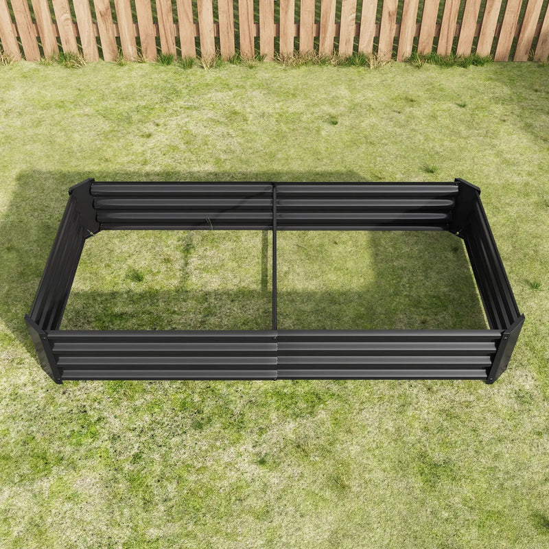 Raised Garden Bed Outdoor 6×3×1 ft Metal Raised Rectangle Planter Bed by HouseOfZazla