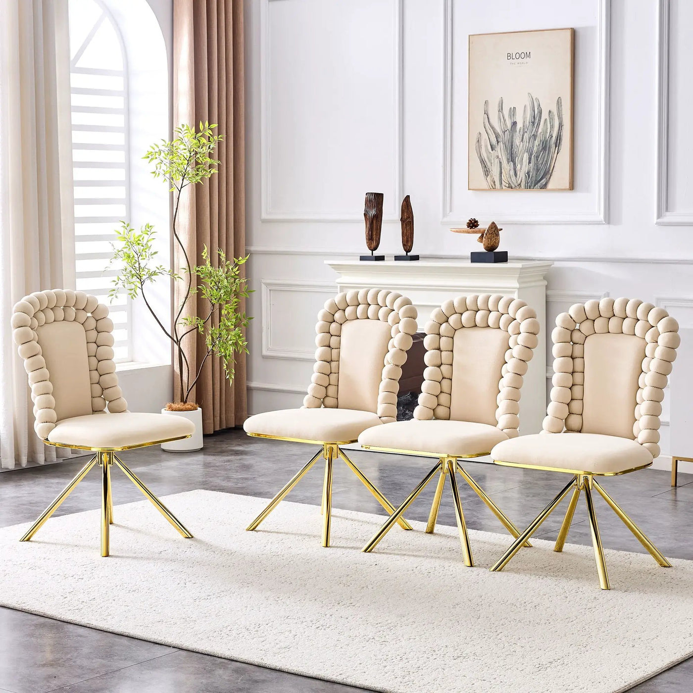 Puffy Bubble, Ball Chain Chair For Dining Room & Kitchen (Set of 2) by HouseOfZazla