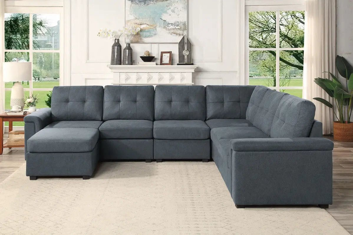 Isla - Fabric Sectional Sofa With Ottoman by Unique Piece Furniture