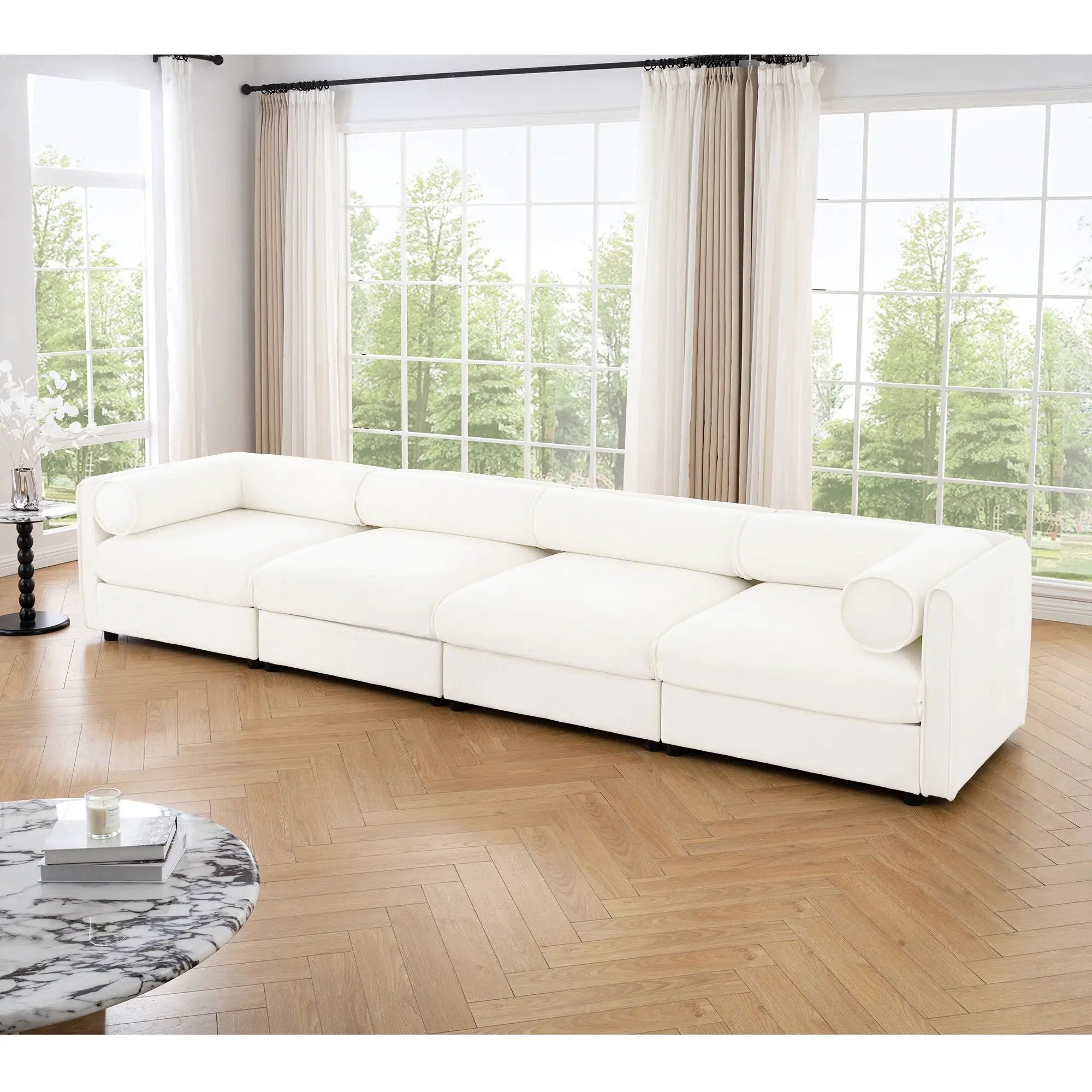 Stylish Sofa With Storage Seat And Cylindrical Backrest by Unique Piece Furniture