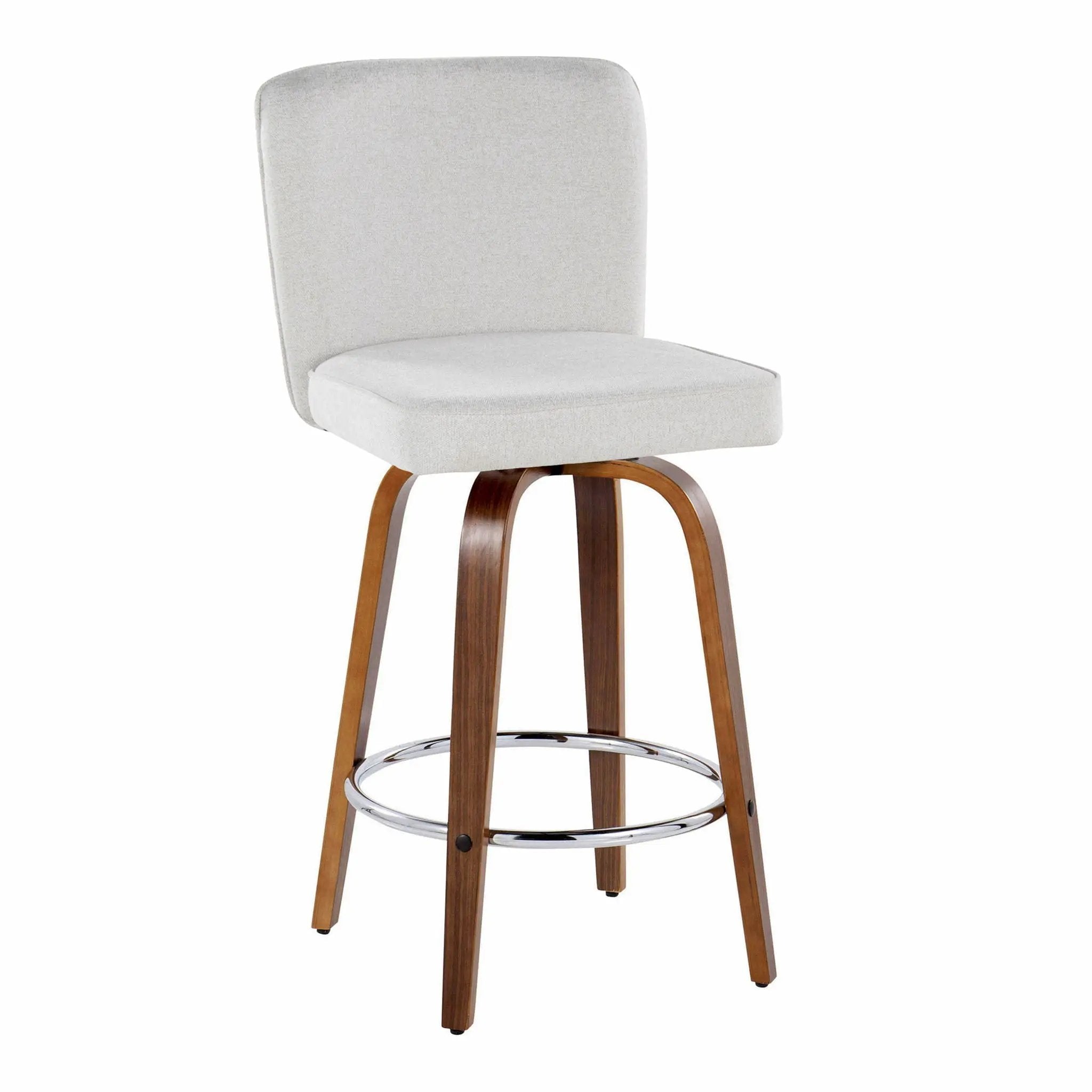 Henry - Contemporary Fixed Height Counter Stool With Swivel With Round Footrest (Set of 2) by HouseOfZazla
