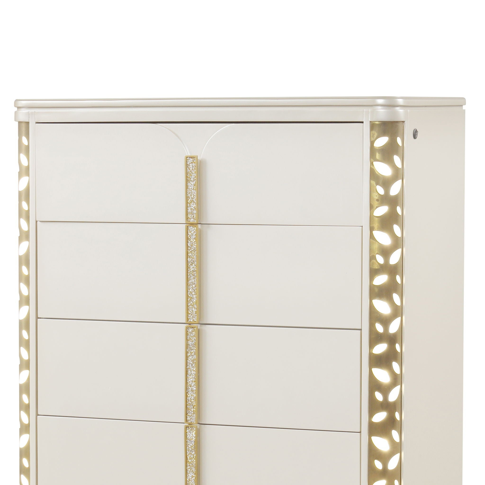 Cinderella - Chest With LED Accents And 5 Storage Drawers - Beige by HouseOfZazla