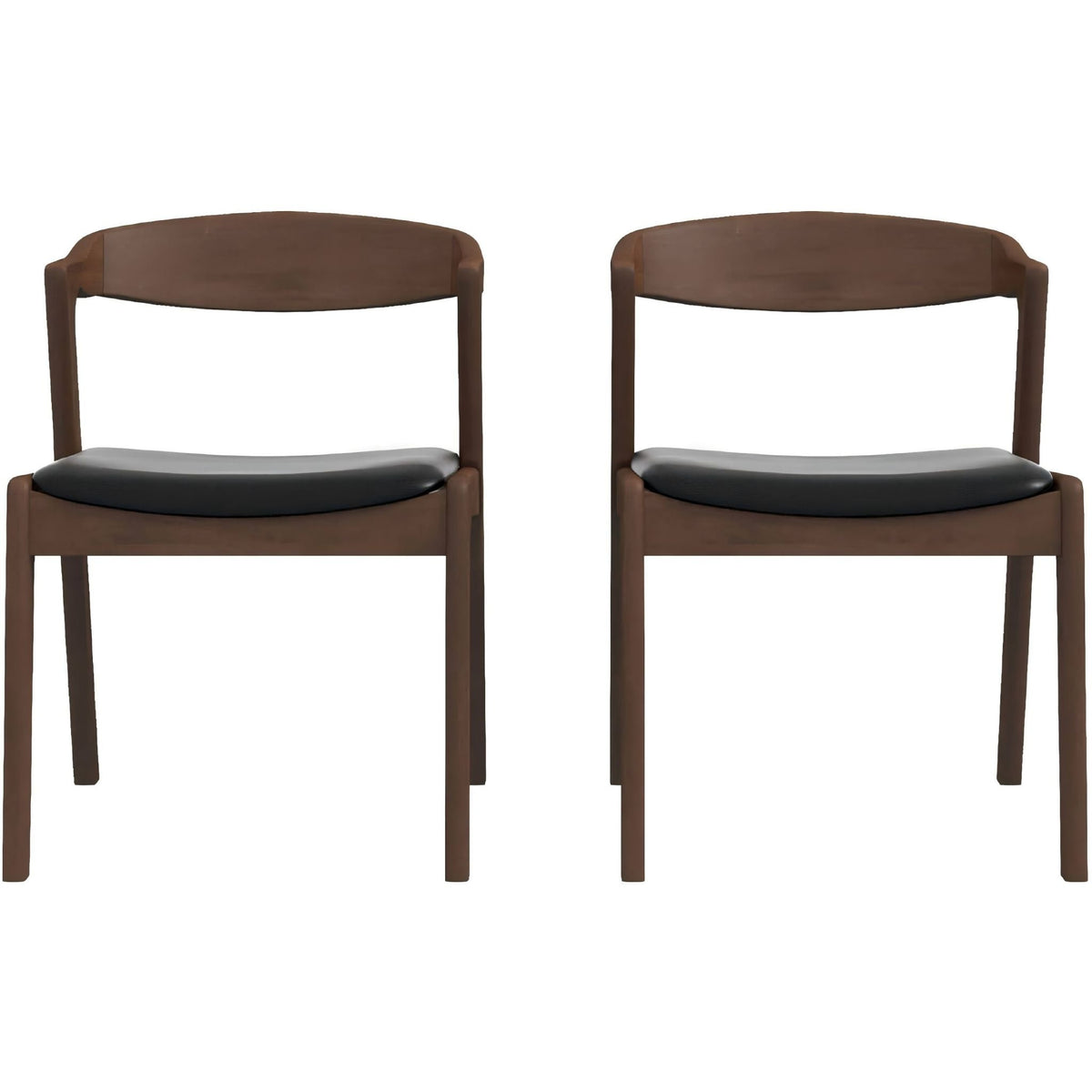Mid-Century Modern Dining Chair Set of 2 with Solid Wood Frame - Black, Yellow, Beige