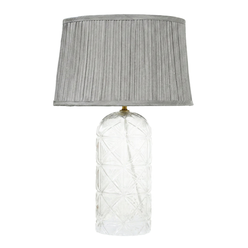 Luxora Decorative Glass Table Lamp with Gold Finish and Grey Shade by HouseOfZazla