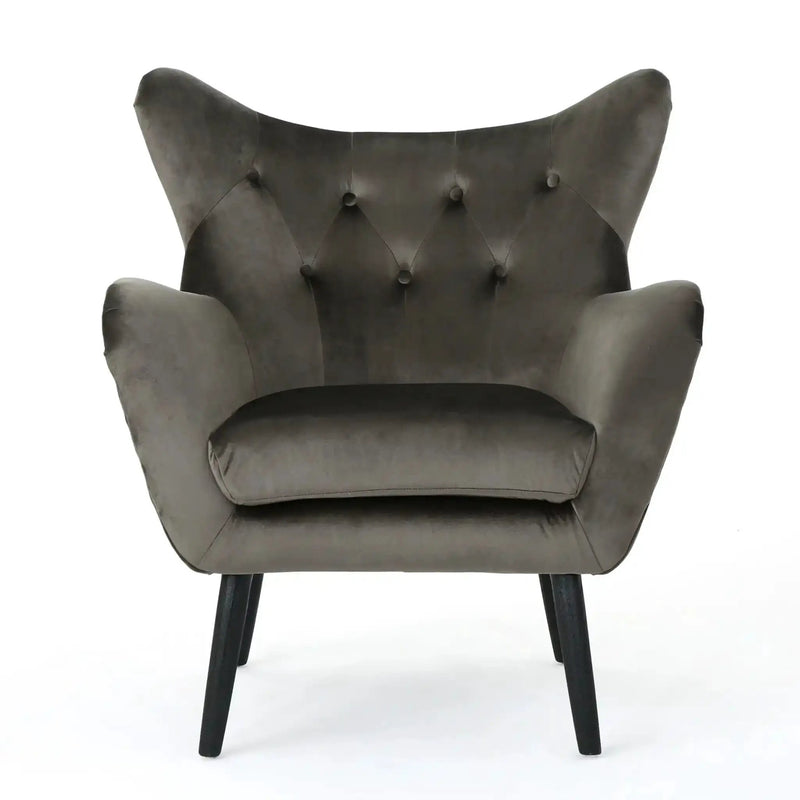 Alyssa Mid Century Upholstered Arm Chair With Wingback Design by HouseOfZazla