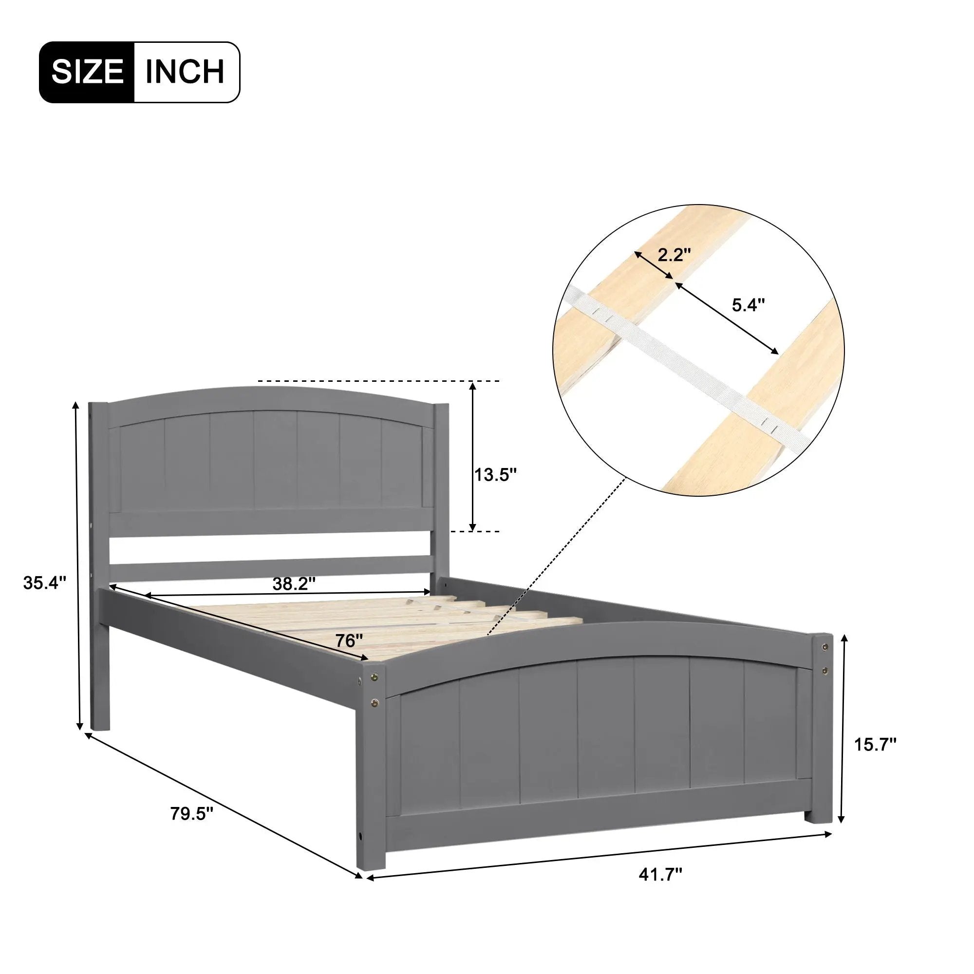 Platform Bed & Headboard, Footboard And Wood Slat Support by Unique Piece Furniture