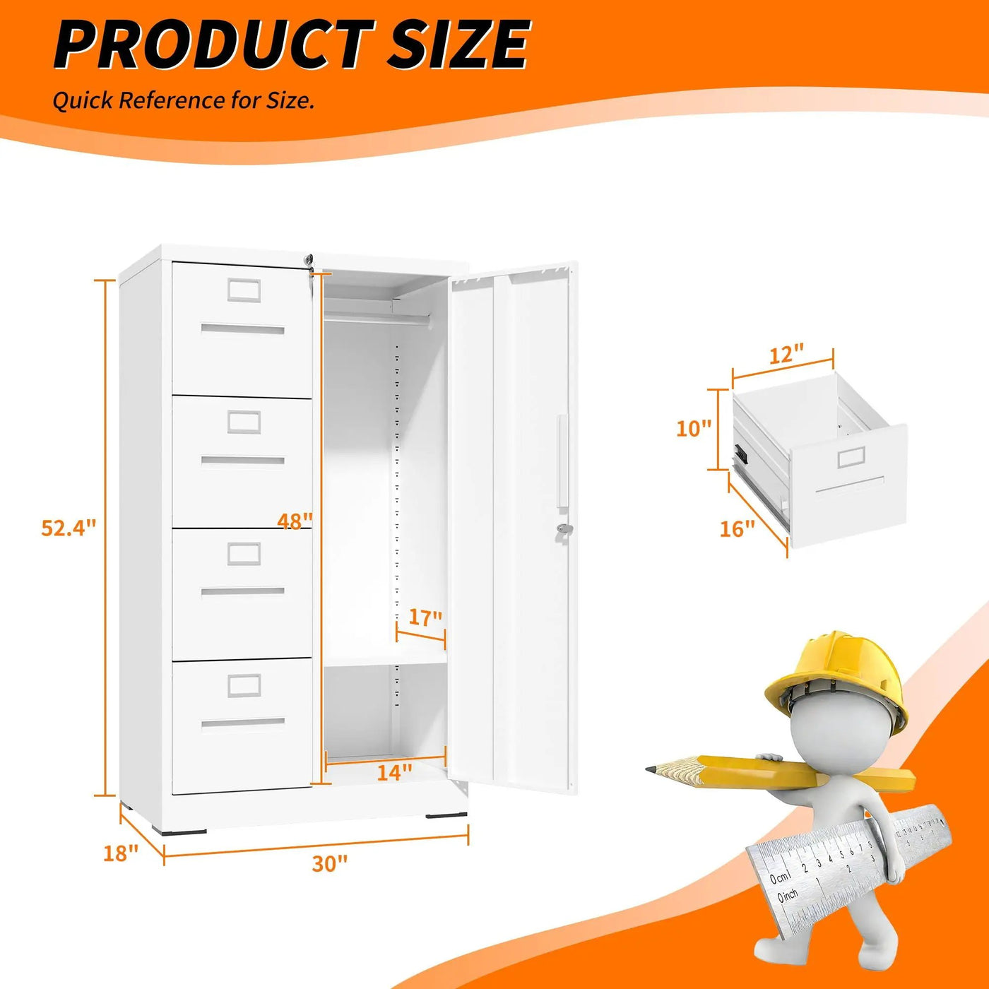 Storage Vertical Filing Cabinet With Lock by HouseOfZazla