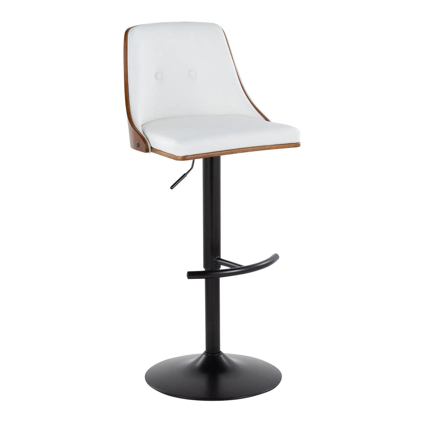 Gianna - Mid Century Modern Adjustable Barstool, Swivel With Rounded T Footrest (Set of 2) by HouseOfZazla