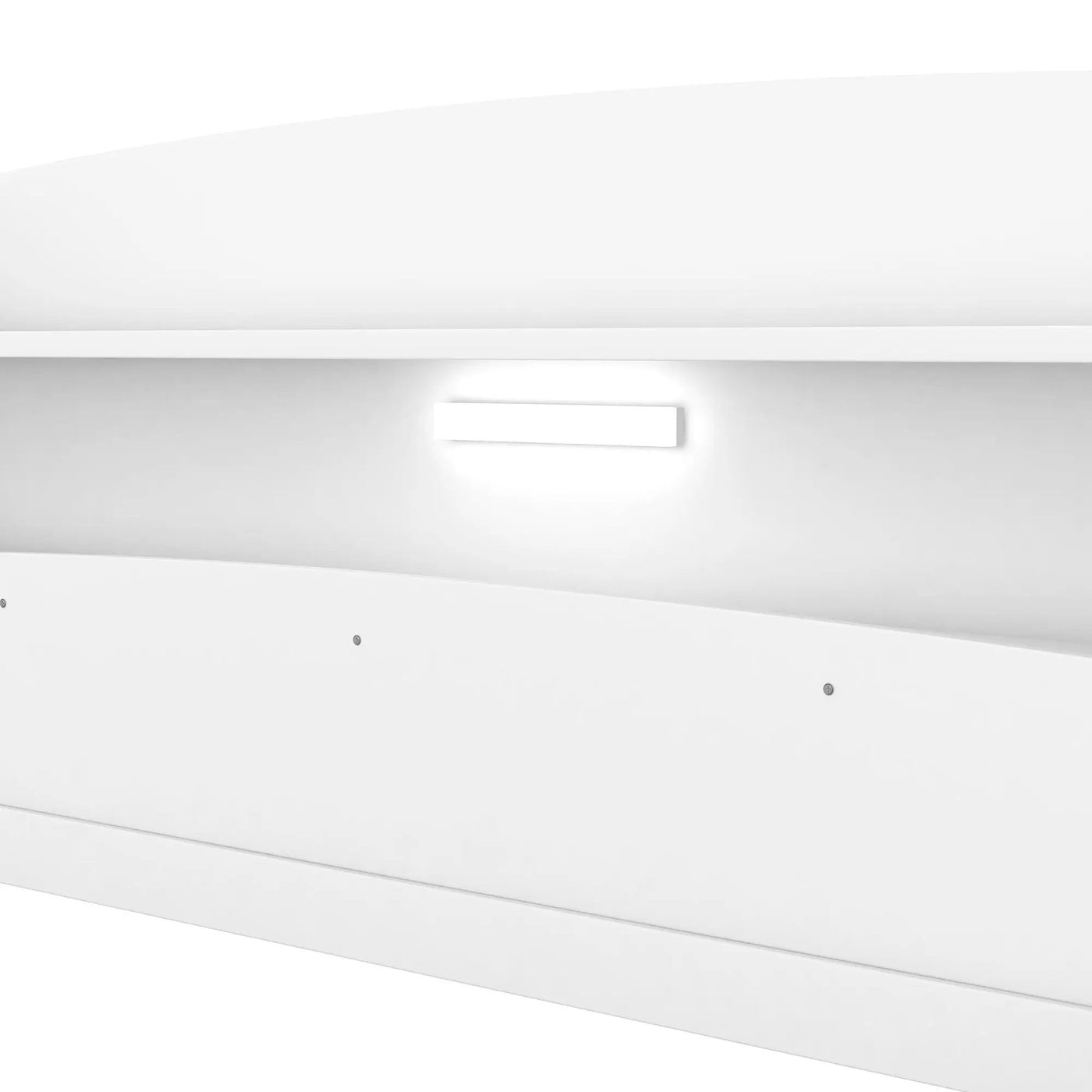 Wood Platform Bed With Built In LED Light, Storage Headboard And Guardrail by HouseOfZazla