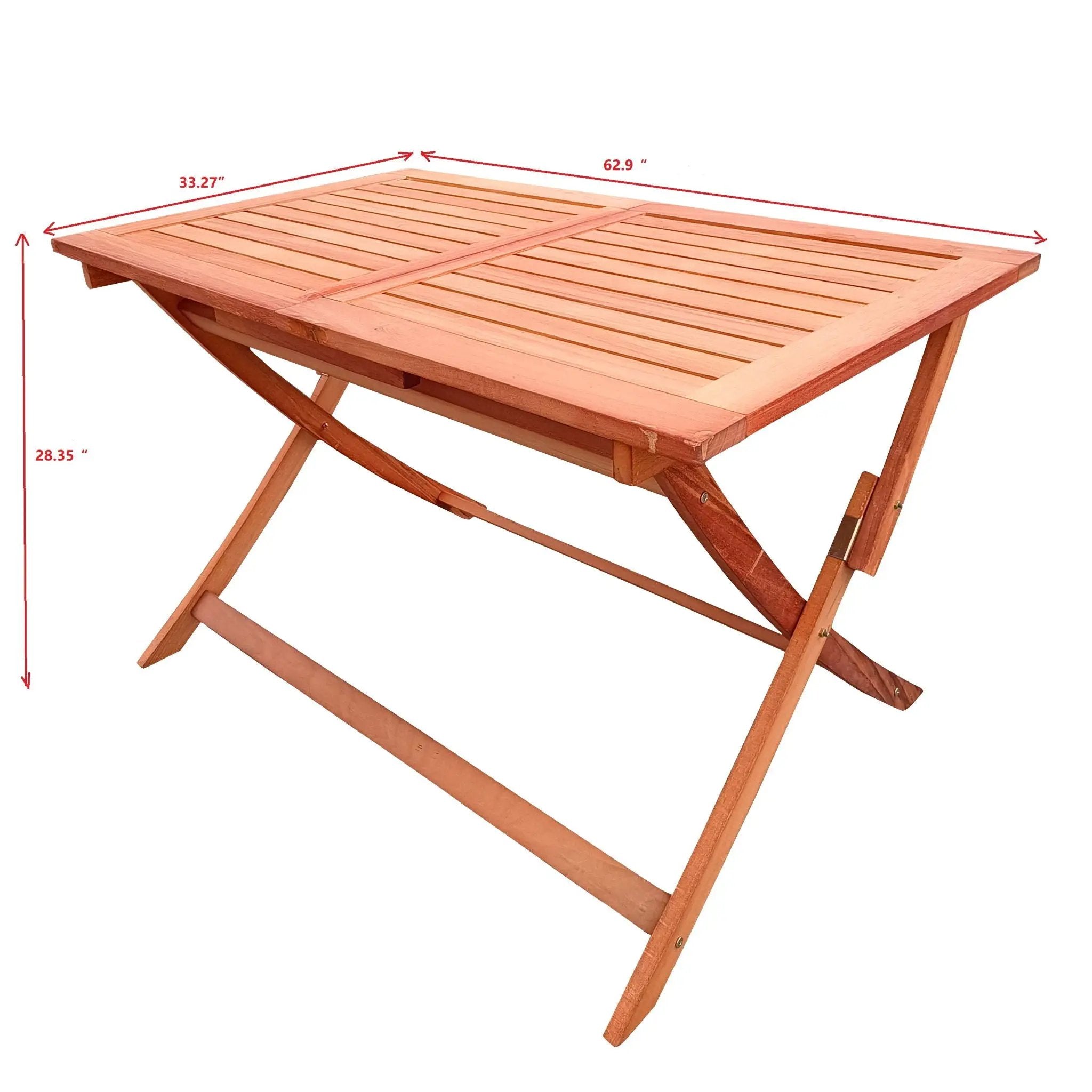 5 Piece Patio Dining Set, 4 Folding Chairs & 1 Dining Table, Indoor And Outdoor Universal - Teak by HouseOfZazla