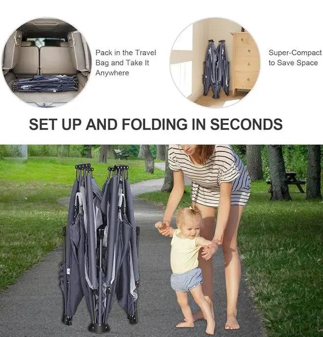 Foldable Baby Gate Playpen, 71"x71"(35 sq. ft Space), Extra Large Playards for Toddler, Kids Activity Center for Home Travel by Selzalot
