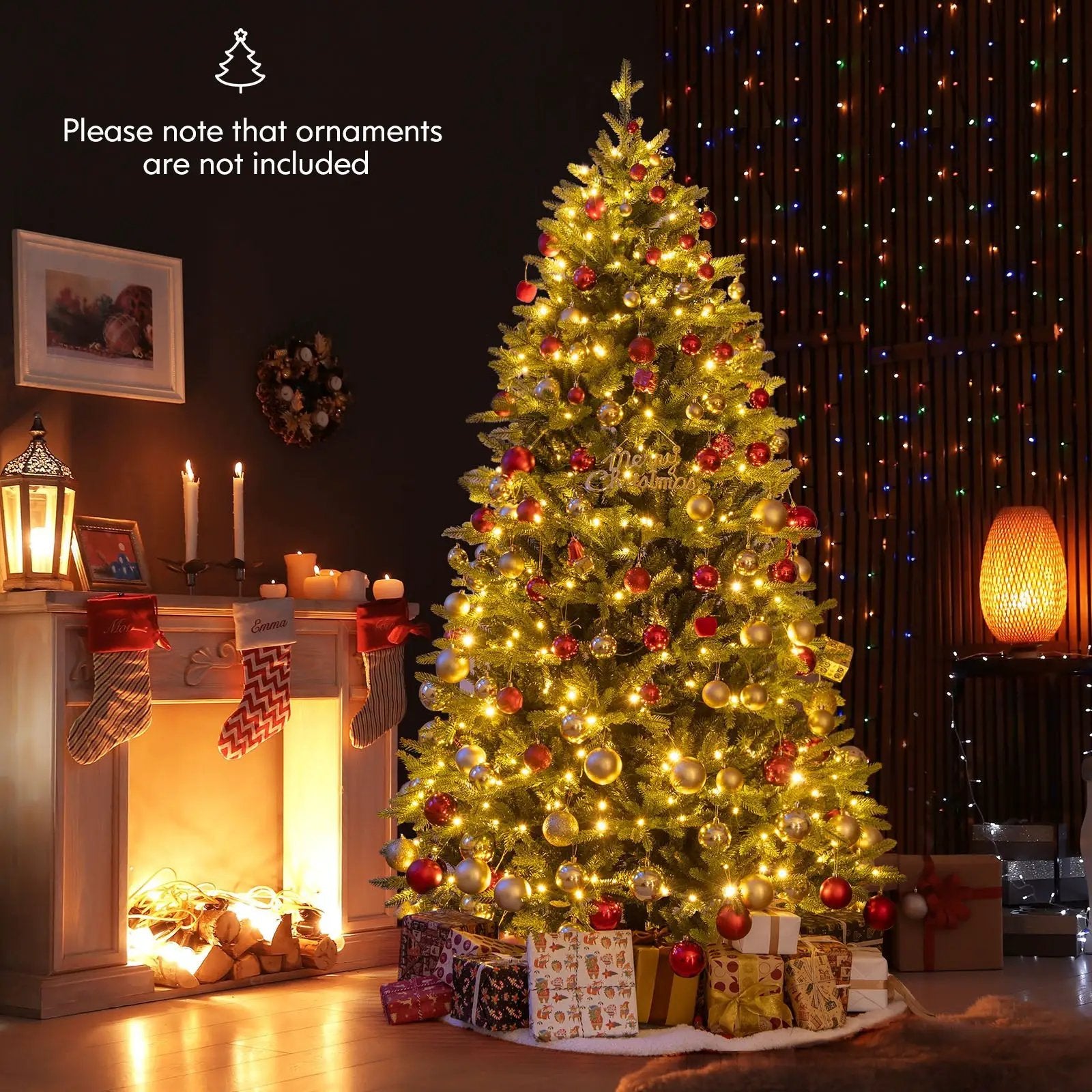 5 Feet Artificial Xmas Tree Hinged with 11 Lighting Modes and Remote Control by DirectDeals