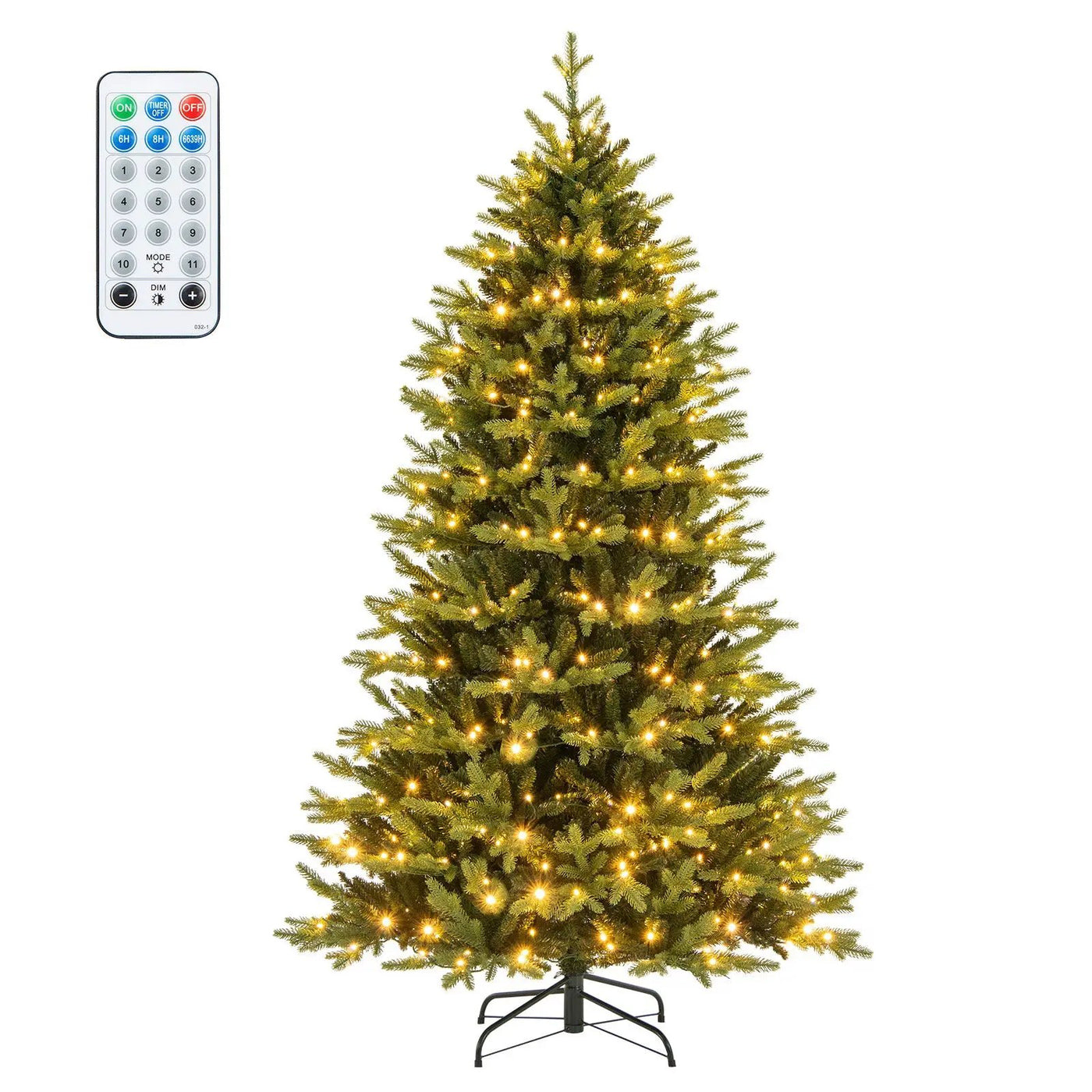 5 Feet Artificial Xmas Tree Hinged with 11 Lighting Modes and Remote Control by DirectDeals
