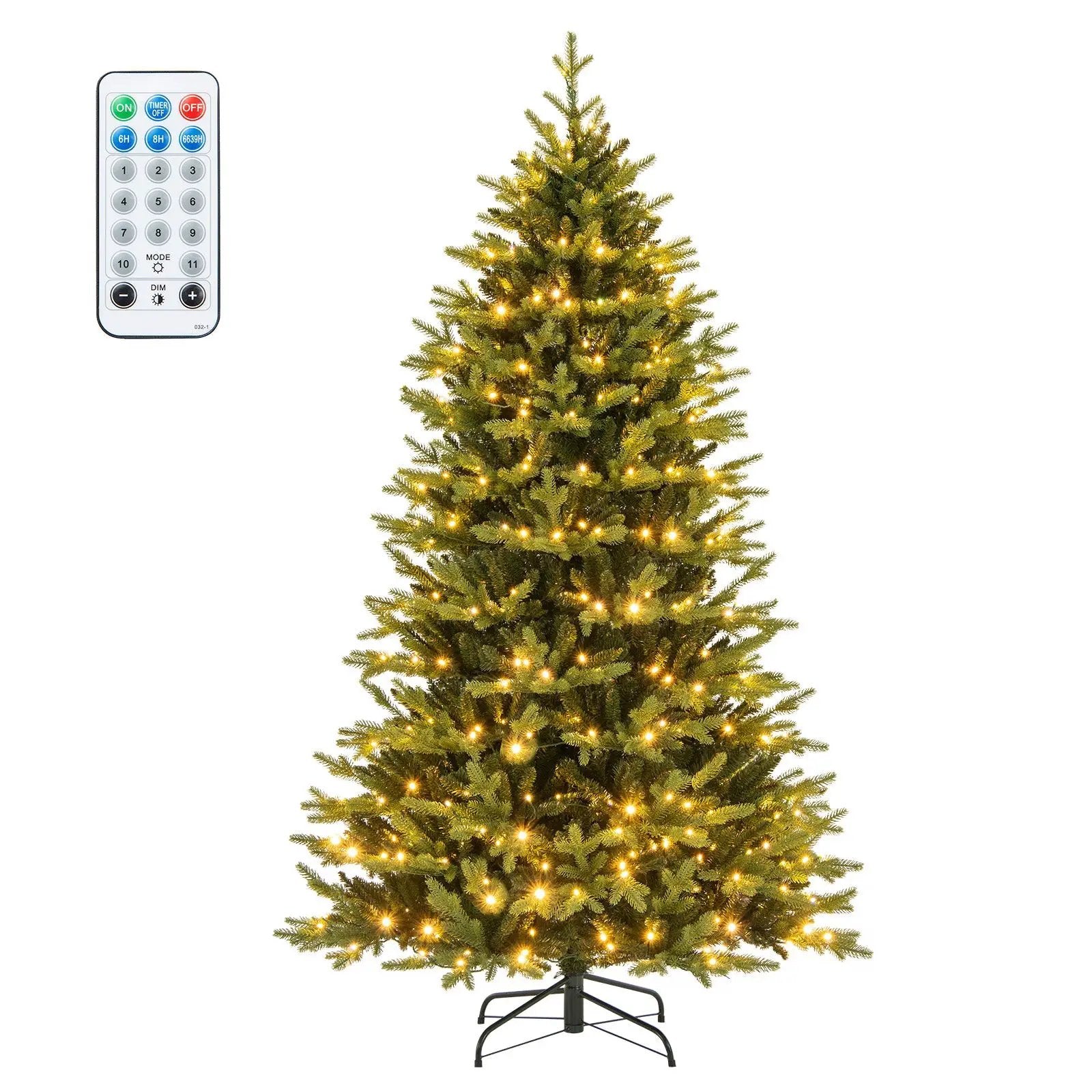 5 Feet Artificial Xmas Tree Hinged with 11 Lighting Modes and Remote Control by DirectDeals