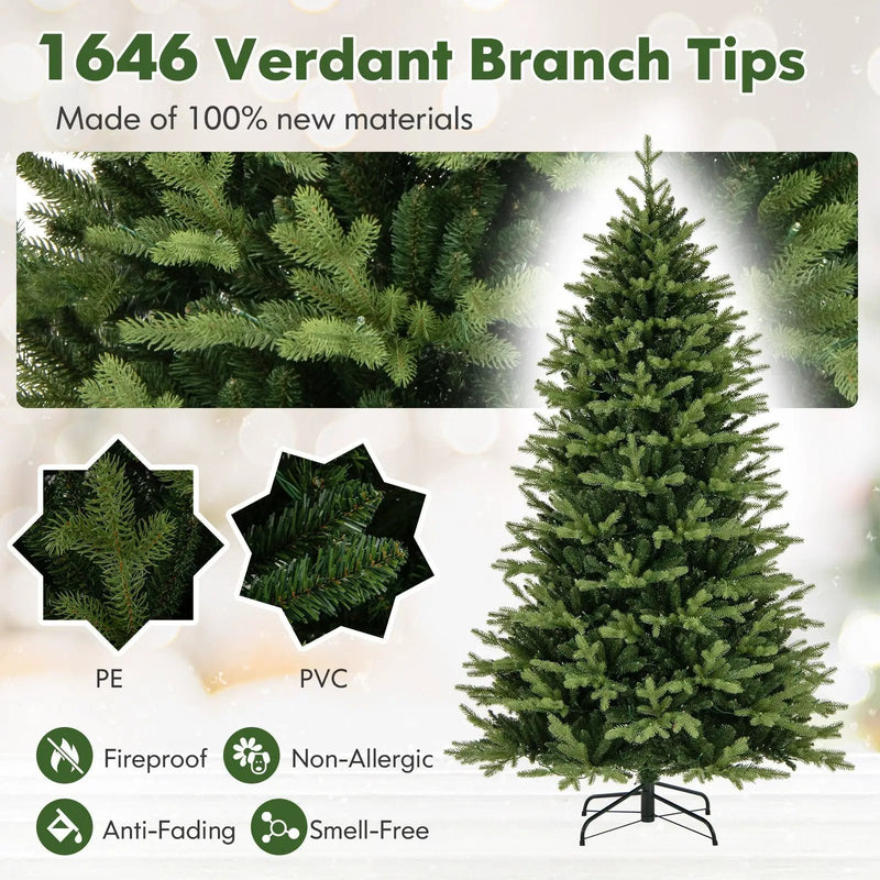 5 Feet Artificial Xmas Tree Hinged with 11 Lighting Modes and Remote Control by DirectDeals