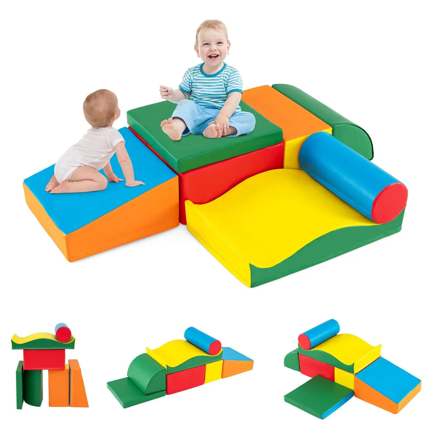 7 Pieces Toddlers Climbing Toys with EPE Foam and Removable PU Leather by DirectDeals