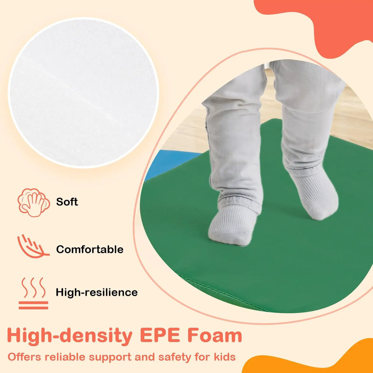 7 Pieces Toddlers Climbing Toys with EPE Foam and Removable PU Leather by DirectDeals