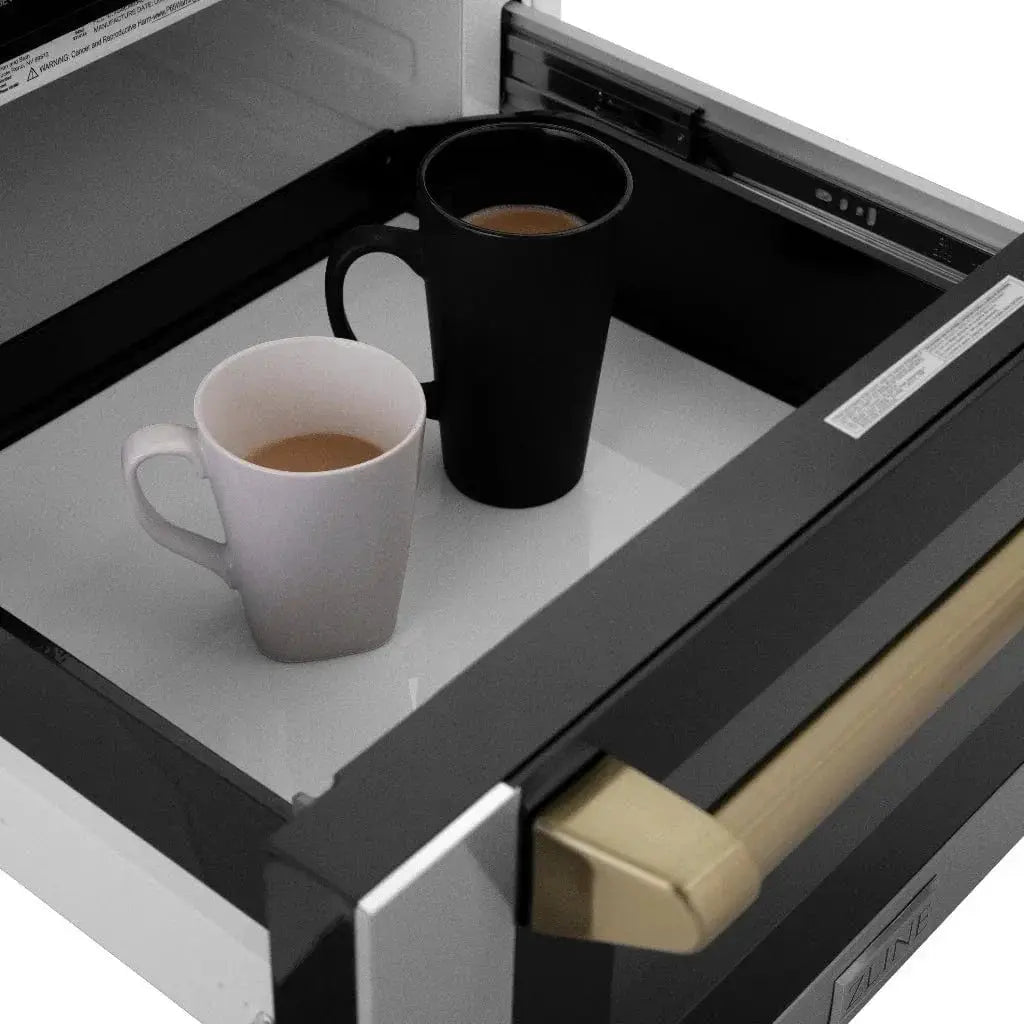 ZLINE 24" Microwave Drawer, Stainless Steel, Bronze MWDZ-1-H-CB by Farmhouse Kitchen and Bath