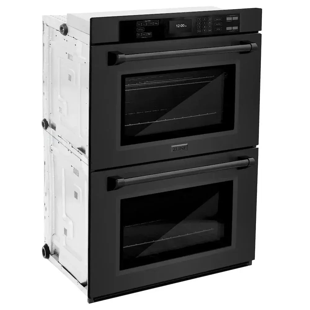 ZLINE 30"Professional True Convection Double Wall Oven, Air Fry, Self Clean Black Stainless Steel WADB-30 by Farmhouse Kitchen and Bath
