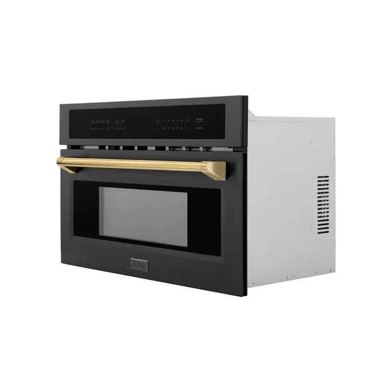 ZLINE 30” Convection Microwave, Black Stainless, Gold MWOZ-30-BS-G by Farmhouse Kitchen and Bath