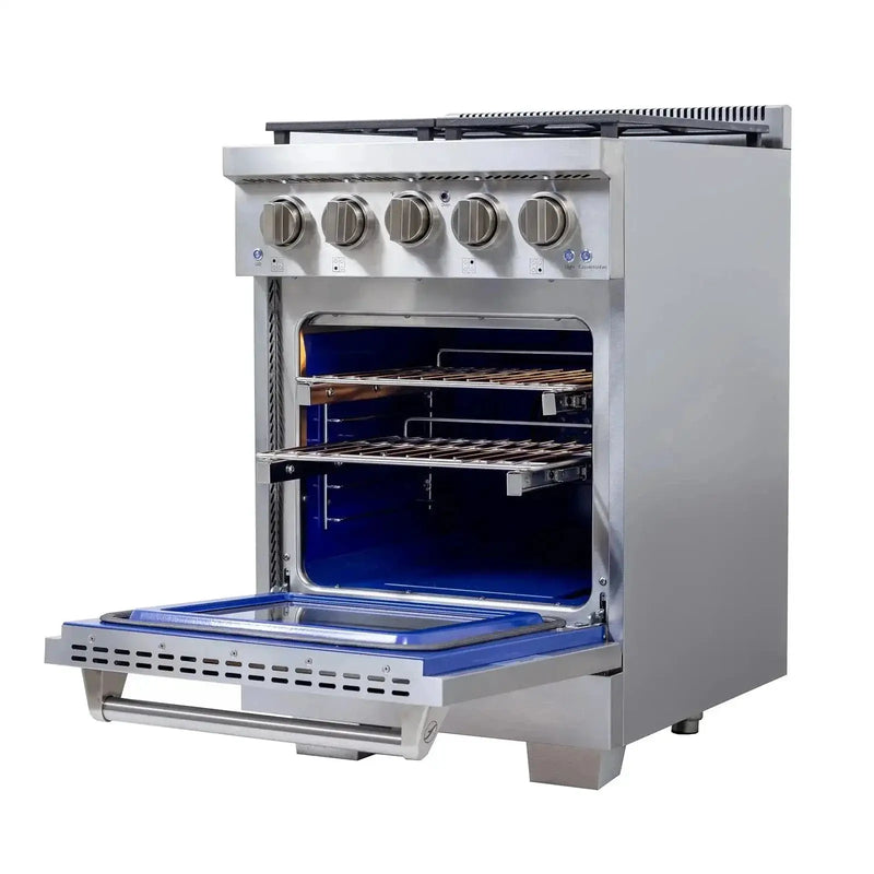 Kucht Professional 24" Liquid Propane Range Stainless Steel, True Simmer Burners, KFX2400X/LP-S by Farmhouse Kitchen and Bath