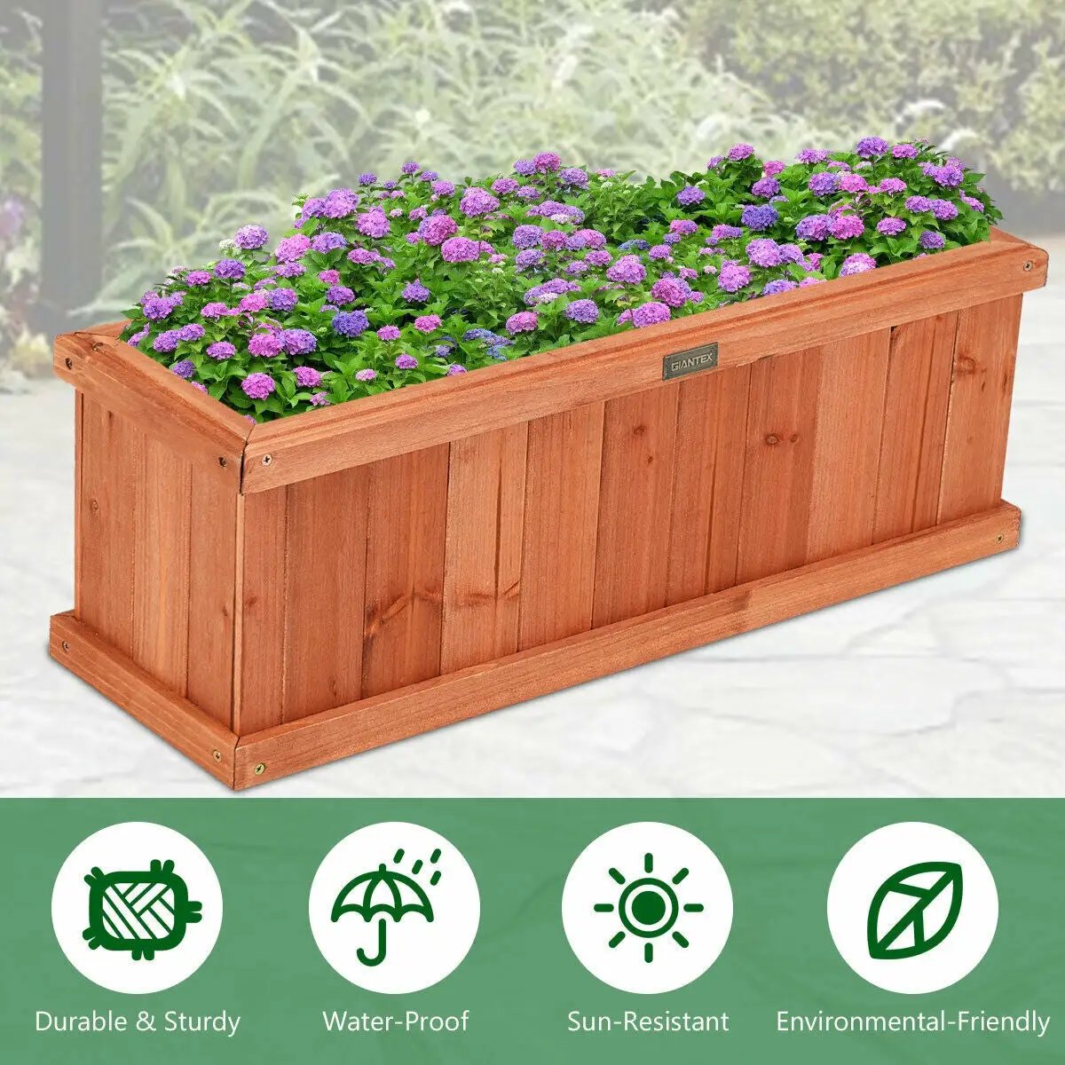 Wooden Decorative Planter Box for Garden Yard and Window by DirectDeals