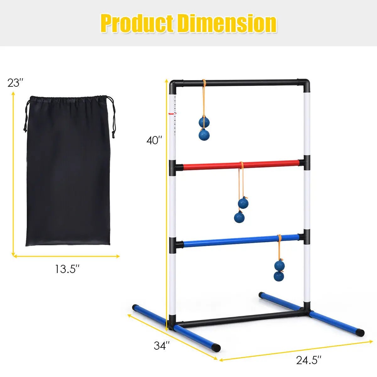 Ladder Ball Toss Game Bolas Score Tracker Carrying Bag by DirectDeals