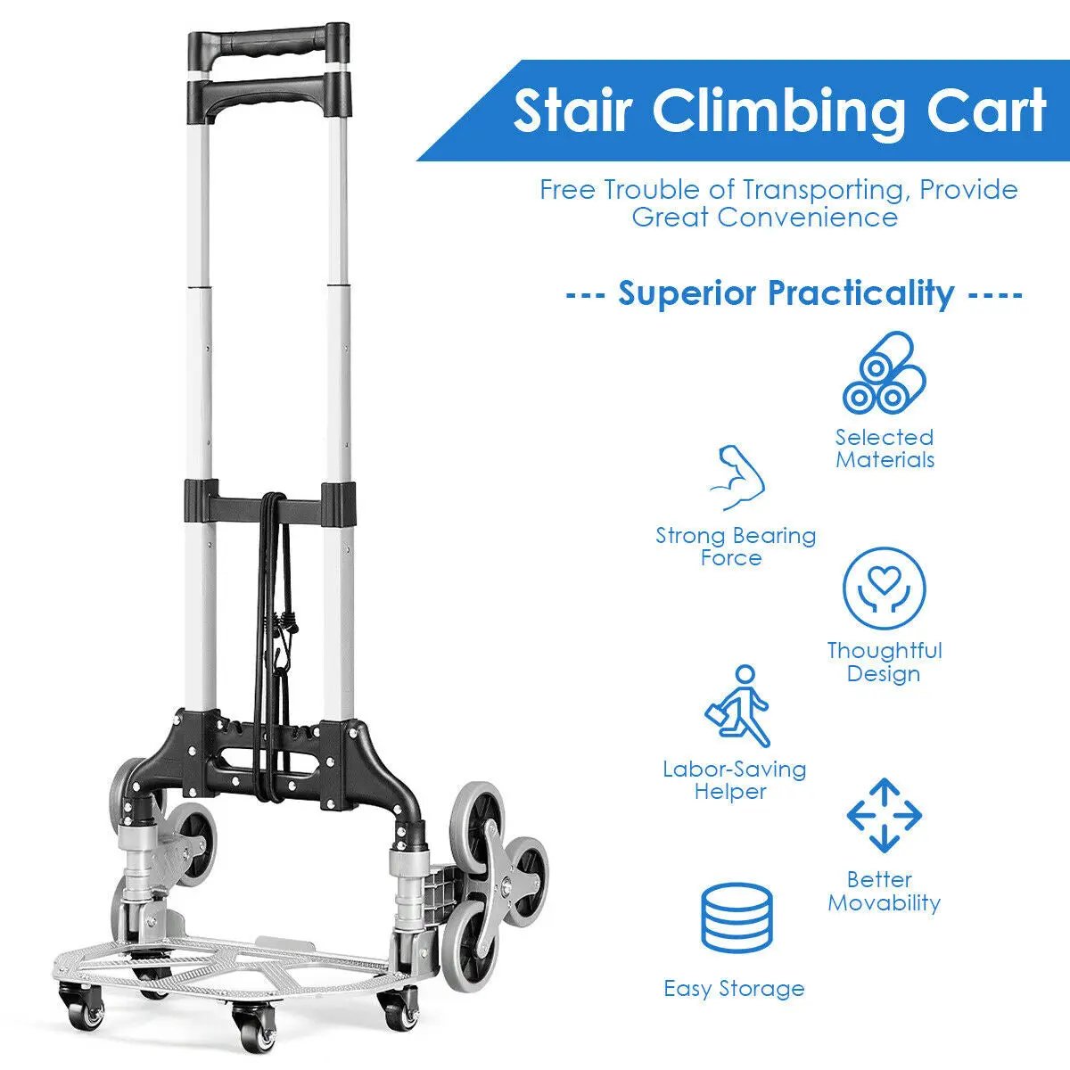 Portable Folding Stair Climbing Hand Truck by DirectDeals