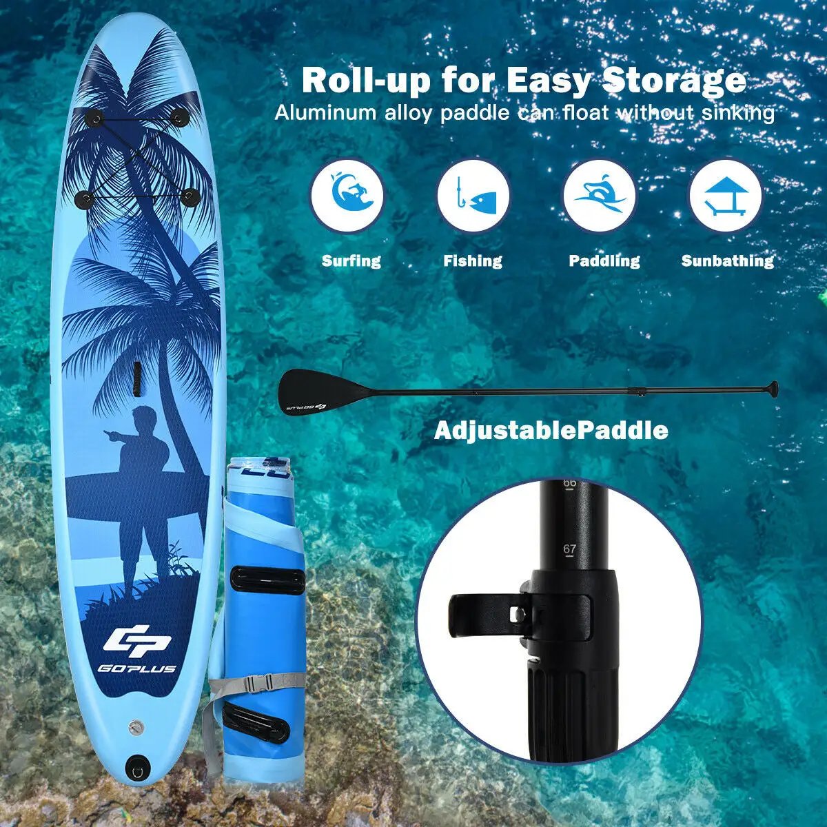 Adult Youth Inflatable Stand Up Paddle Board by DirectDeals