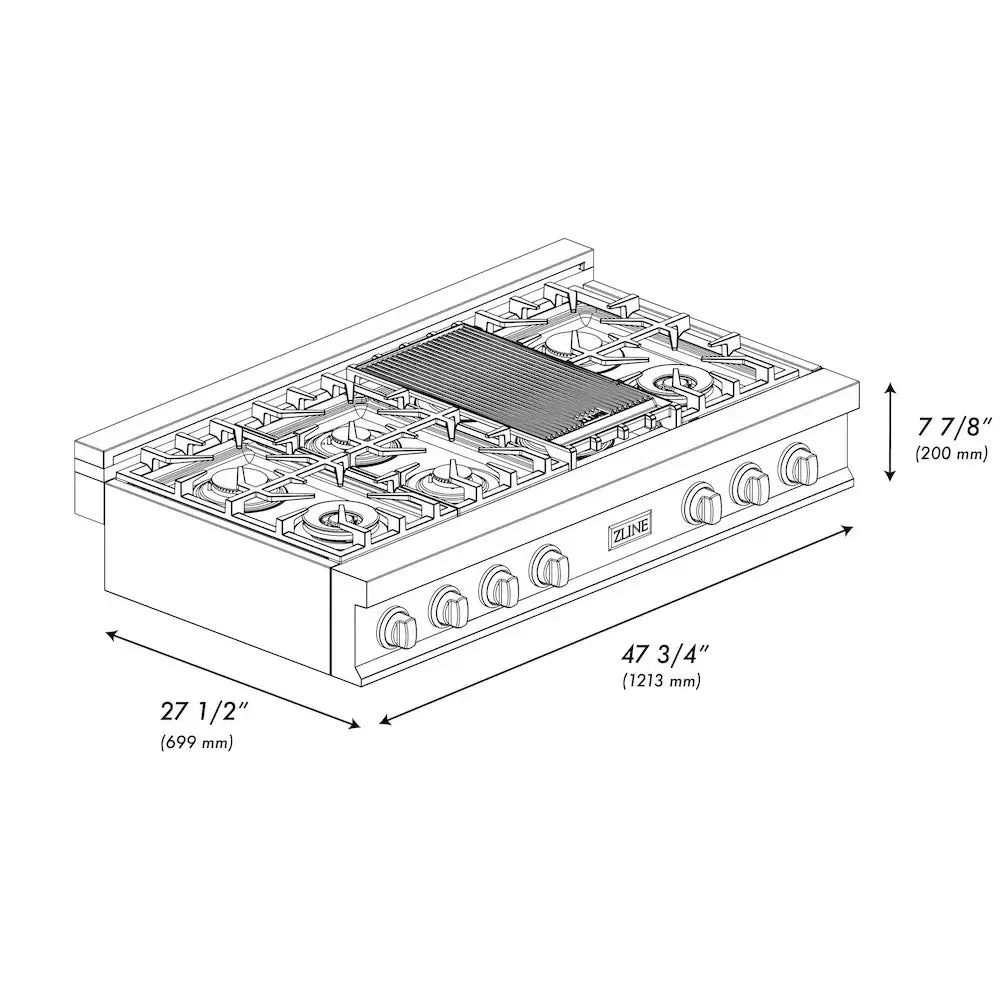 ZLINE 48" Bundle Range Top RT48 & Wall Oven AWD-30, 2KP-RTAWD48 by Farmhouse Kitchen and Bath