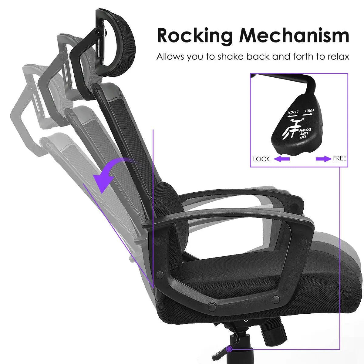 Mesh Office Chair High Back Ergonomic Swivel Chair by DirectDeals