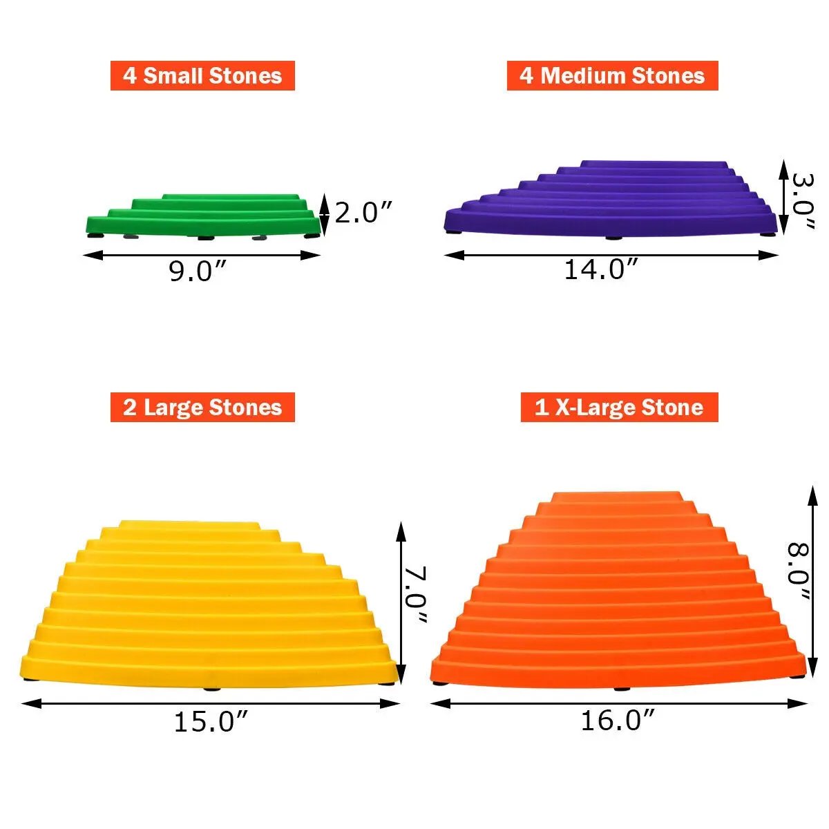 11 Pieces Non-Slip Bottom Kids Balance Stepping Stones by DirectDeals
