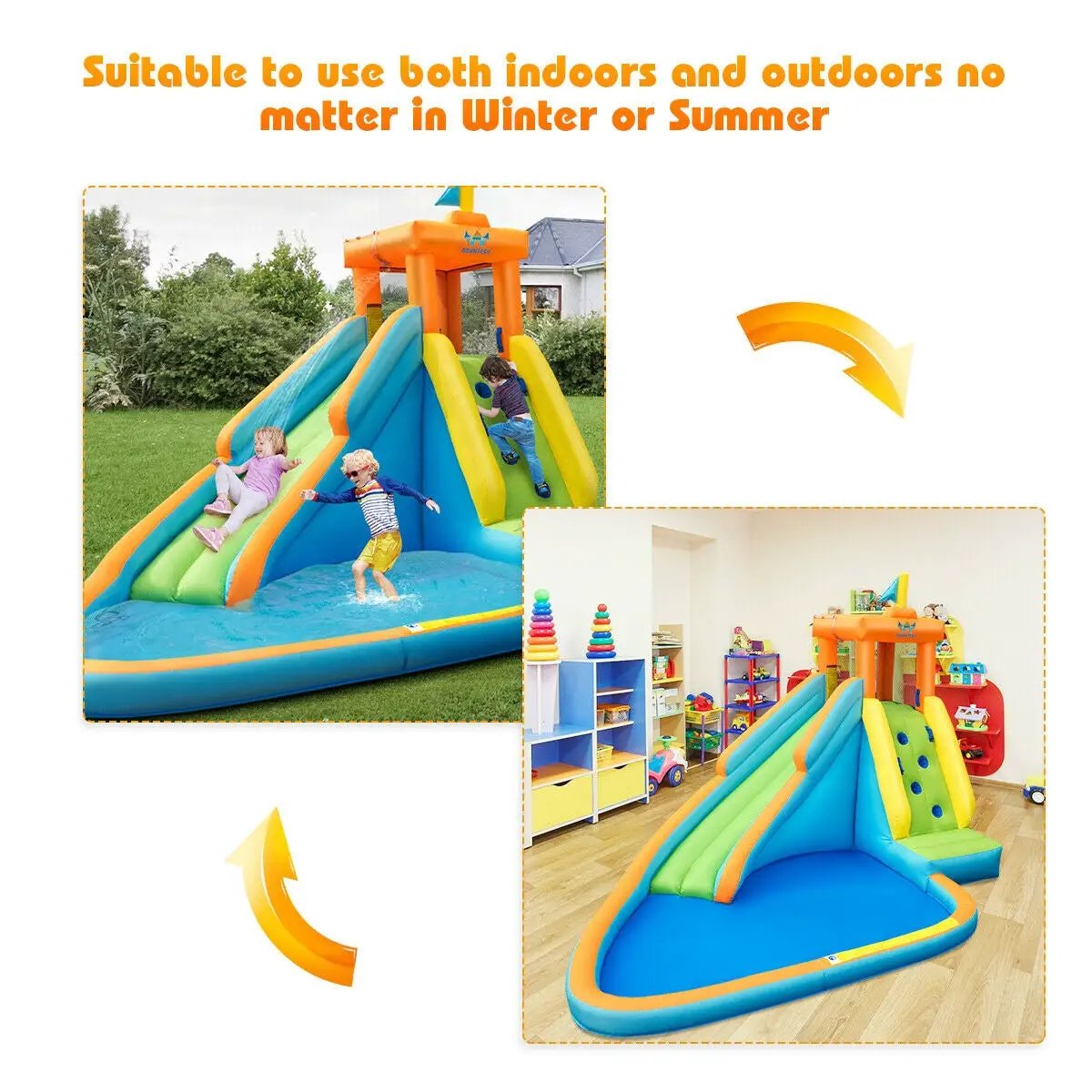 Inflatable Water Slide Bounce House Without Blower by DirectDeals
