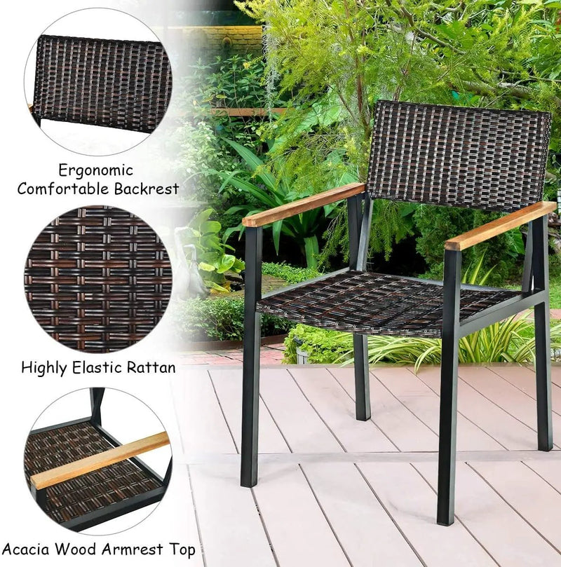 Patented 7 Pieces Outdoor Dining Set with Large Acacia Wood Table Top by DirectDeals