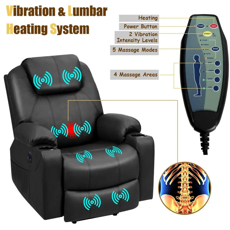 Electric Power Lift Leather Massage Sofa by DirectDeals