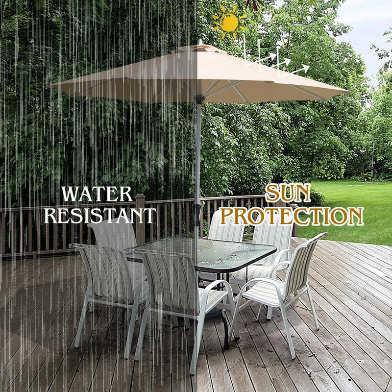 9 Feet Patio Outdoor Market Umbrella with Aluminum Pole without Weight Base by DirectDeals
