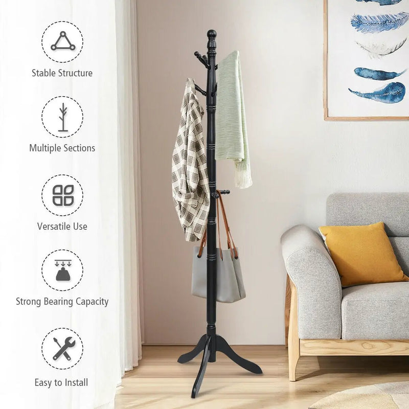 Entryway Height Adjustable Coat Stand with 9 Hooks by DirectDeals