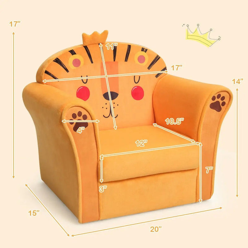 Kids Armrest Lion Upholstered Sofa by DirectDeals