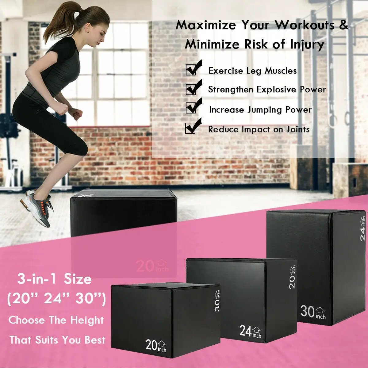 3-in-1 Foam Jumping Box for Jump Training by DirectDeals