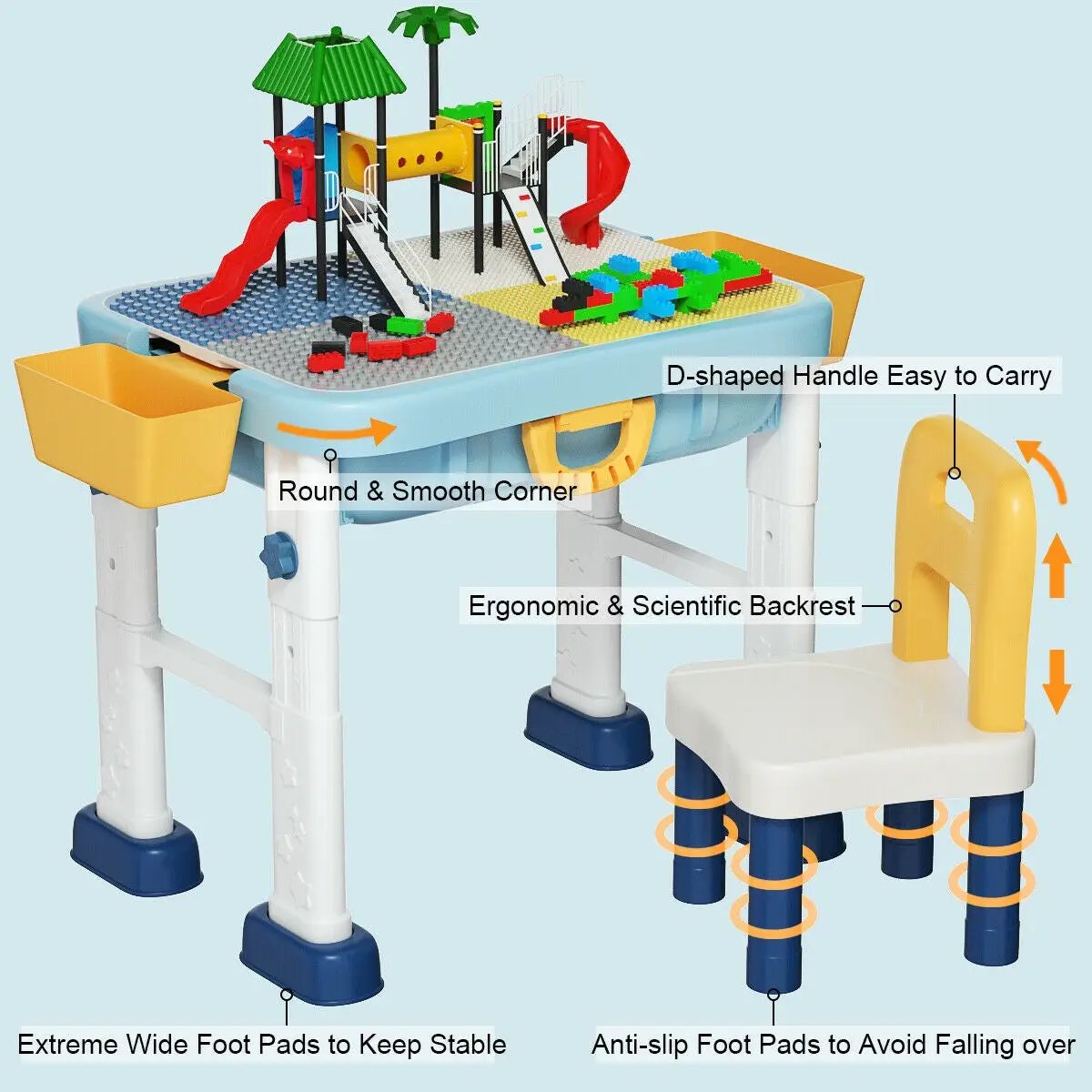 6-in-1 Kids Activity Table Set with Chair by DirectDeals