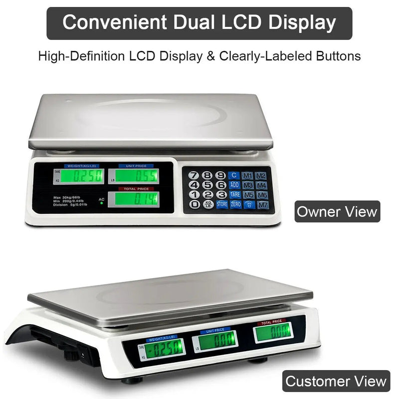 66 lbs Electronic Price Computing Scale with LCD Screen Display by DirectDeals