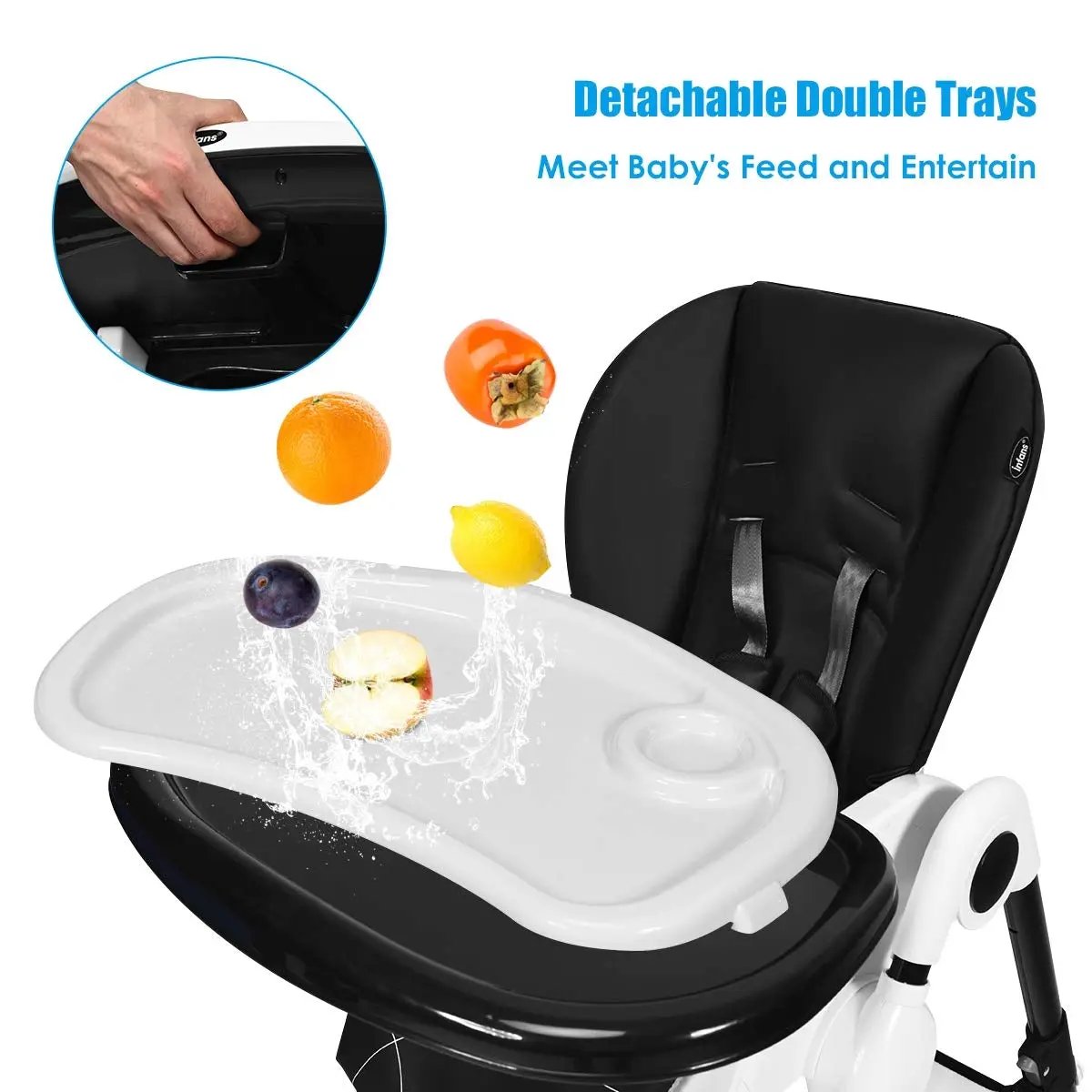 A-Shaped High Chair with 4 Lockable Wheels by DirectDeals